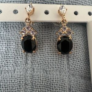 Rhinestone and black crystal earrings